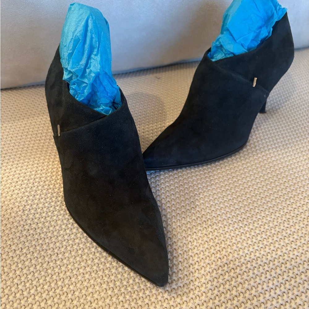Calvin Klein Collection Dark Blue  Suede Heeled Boots